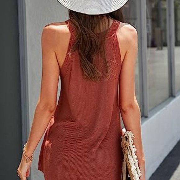 Womens Tank Summer Ribbed Knit top - Picture 3 of 3